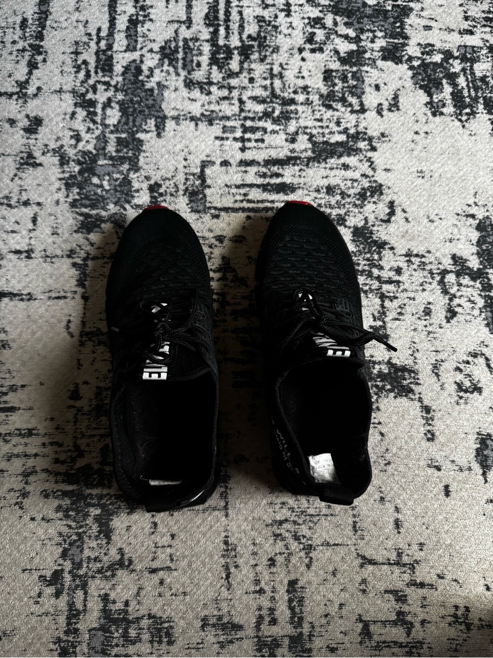 Women's Black Athletic Running Shoes with Subtle Red Accent